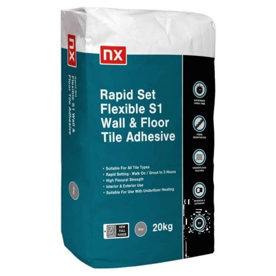 NX S1 Rapid Set Flexible Grey Tile Adhesive